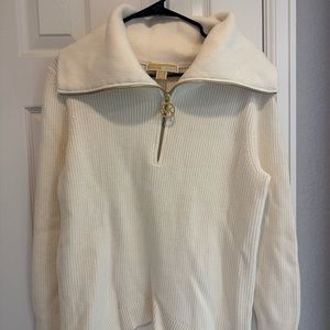 Micheal Kors white quarter zip